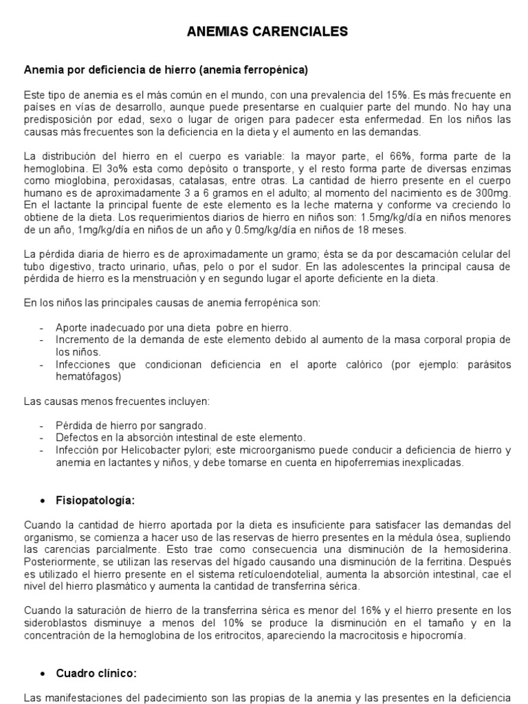 anemias carenciales